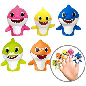 Nickelodeon Baby Shark 5 Pc Finger Puppet Set - Party Favors, Educational, Bath Toys, Story Time, Beach Toys, Playtime