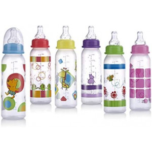 Nuby Printed Non-Drip Bottle, 8 Ounce, Colors May Vary
