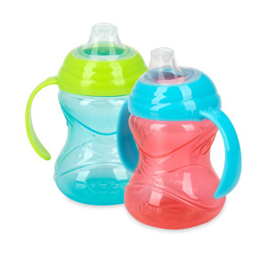 Nuby 2 Pack 2 Handle Clik-It Soft Spout Trainer Sippy Cup (Choose Your Color)