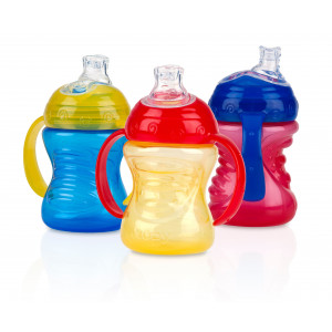 Nuby Grip N Sip Soft Spout Trainer Sippy Cup - 3 pack