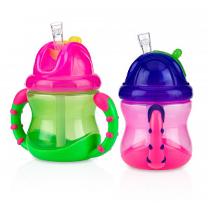 Nuby Flip N Sip Straw Sippy Cup - 2 Pack