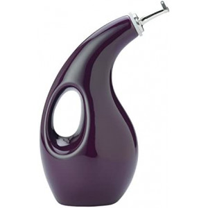 Rachael Ray Solid Glaze Ceramics EVOO Olive Oil Bottle Dispenser with Spout, One Size, Purple