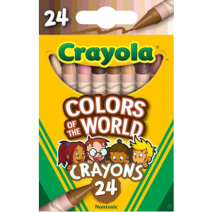 Crayola Colors of the World Crayons, 24 Count Assorted Colors, Child