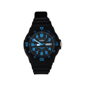 Casio Men's Sport Analog Blue-Accented Dive Watch, Black Resin Strap