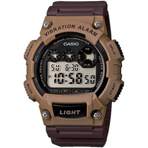 Casio Men's Stainless Steel Sport Digital Watch, Brown Resin Strap