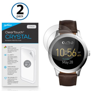 Fossil Q Founder Gen 2 (2016) Screen Protector, BoxWave [ClearTouch Crystal (2-Pack)] HD Film Skin - Shields From Scratches for Fossil Q Founder Gen 2 (2016), Tailor