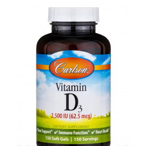 Carlson Labs Vitamin D3 2,500 IU (62.5 mcg) - 150 Soft Gels