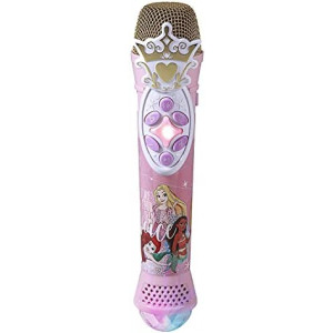 eKids Disney Princess Karaoke Microphone with Bluetooth Speaker, Wireless Microphone Connects to Disney Songs Via EZ Link Feature, for Fans of Disney Princess Toys