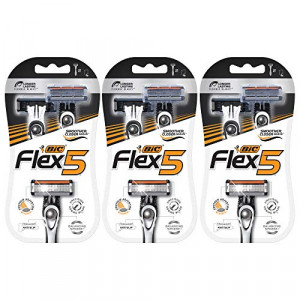 BIC Flex 5 Men's 5-Blade Disposable Razor, 2 Count - Pack of 3 (6 Razors)