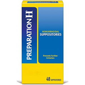Preparation H Hemorrhoid Suppositories For Itching And Discomfort Relief - 48 Count