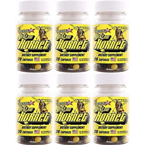 Yellow Hornet Herbal Dietary Supplement 20ct (Lot of 6 X) = 120 Capsules