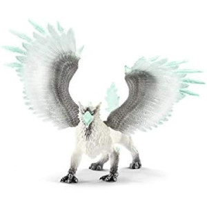 Schleich Eldrador Creatures Ice Monster Griffin Dragon Action Figure - Realistic Majestic Icy Griffin Figurine Toy with Movable Wings, Highly Durable Toy for Boys and Girls, Gift for Kids Ages 7+