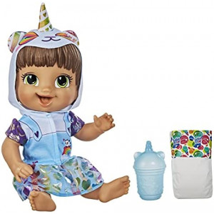 Baby Alive Tinycorns Doll, Panda Unicorn, Accessories, Drinks, Wets, Brown Hair Toy for Kids Ages 3 Years and Up