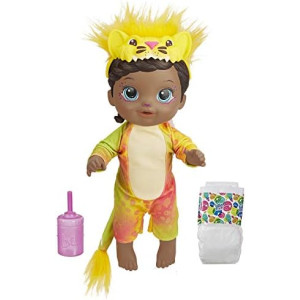 Baby Alive Rainbow Wildcats Doll, Lion, Accessories, Drinks, Wets, Lion Toy for Kids Ages 3 Years and Up, Black Hair