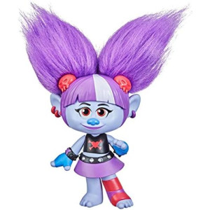 Trolls DreamWorksTopia Ultimate Surprise Hair Val Doll, 6-Inch Toy with 4 Hidden Surprises in Hair, for Kids 4 Years and Up