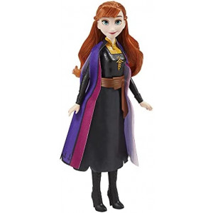 Disney Frozen 2 Frozen Shimmer Anna Fashion Doll, Skirt, Shoes, and Long Red Hair, Toy for Kids 3 Years Old and Up , Black