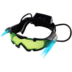 Yolyoo Night Vision Goggles, Adjustable Kids LED Night Goggles Flip-Out Lights Green Lens for Racing Bicycling, Skying to Protect Eyes Children's Day Gift