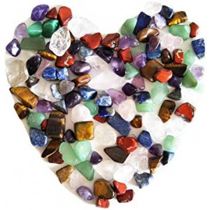 Mixed Natural Crystal 7 Chakra Stones, One Bag, About 100 Pieces, Weights About 160 Grams in Total, Small Size