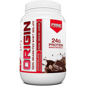 Pure Label Nutrition 100% Grass-Fed Whey Protein Isolate, 2lb Chocolate, No Fat, No Lactose, Micro-Filtered, Cold Processed, GMO Free, rBGH Free, Soy Free, Gluten Free, Zero Carbs and No Sugar Added