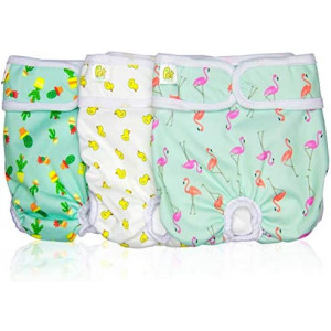 Pet Magasin Reusable Washable Dog Diapers (Pack of 3), Highly Absorbent with Strong & Flexible Velcro