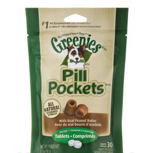 Greenies Pill Pockets Pill Pockets with Real Peanut Butter for Dogs (Tablets Size) - 30 Treats