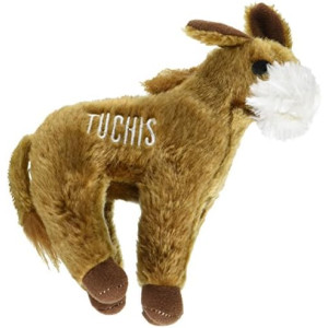 Chewish Treat Tuchis Donkey Squeak Plush Dog Toy, 7.5 by 6.5-Inch