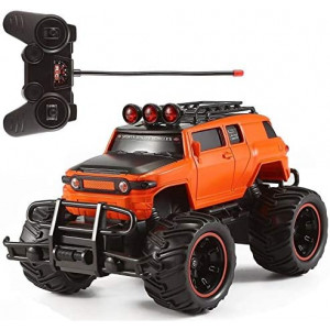 RC Monster Truck Remote Control 1:20 Scale Electric Vehicle Off-Road Race Car With Oversize Tires Radio SUV RTR Beast Buggy Great Toy Gift For Boys Children (Orange)