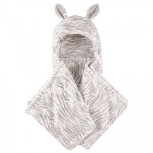 Hudson Baby Infant Hooded Animal Face Plush Blanket, Zebra, One Size