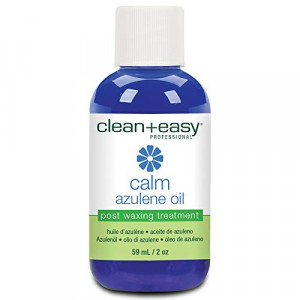 Clean + Easy Calm - Azulene Oil, Use To Soothe Sore Irritated Skin, Remove Wax Residue After Hair Removal - Post Waxing Care Solution For Sensitive Skin, 2 oz