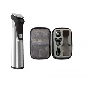 Philips Norelco Multi Groomer - 25 Piece Mens Grooming Kit for Beard, Body, Face, Nose, and Ear Hair Trimmer,Shaver, and Clipper with Premium Storage Case - NO Blade Oil Needed, MG7770/49