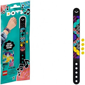 LEGO DOTS Music Bracelet 41933 DIY Craft Bracelet Kit; Creative Bracelet Making Kit for Kids who Love Music and Jewelry, with Cool Music Tiles to Inspire Fun Designs, New 2021 (33 Pieces)