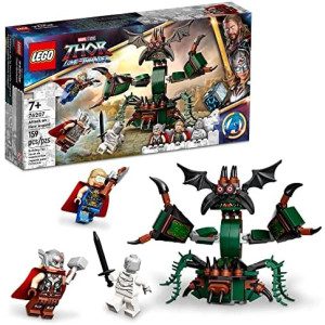 LEGO Marvel Attack on New Asgard, Thor Buildable Toy 76207 with Hammer, Stormbreaker and Monster Figure, Love and Thunder Movie Set