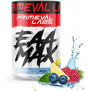 Primeval Labs EAA Max, BCAA Perfect Amino Acid Powder - Pre or Post Workout Muscle Recovery - BCAAs, EAAs, Electrolytes, Supports Hydration & Performance, Keto Friendly (Smashberry)