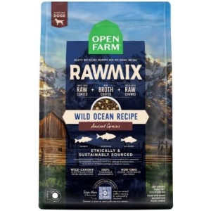 Open Farm RawMix Ancient Grains Wild-Ocean Recipe for Dogs, Includes Kibble, Bone Broth, and Freeze Dried Raw, Inspired by The Wild, Humanely Raised Protein and Non-GMO Fruits and Veggies, 3.5 lb