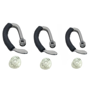 3X Same Size Replacement Earbuds Ear Tips + Ear Hook Loops + Foam Spare Fit Kit for Plantronics CS540 Savi W440 W740 W745 WH500 EarLoops EarHook Ear Bud Sleeve Part (Mixed L/M/S)