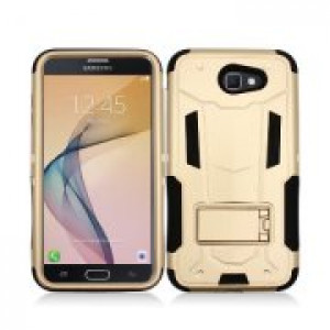 Gold Contempo Tech Stand Case For Samsung Galaxy J7 (2017) / J7V / Sky Pro Phone