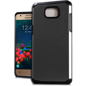 Black Slim Double Layered Case For Samsung Galaxy Halo / Galaxy J7v Phone