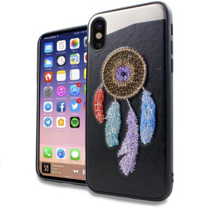 Rainbow Dreamcatcher Embroidery Texture Case For Apple iPhone X Phone