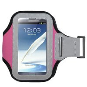 MUNDAZE Pink Exercise Running Fitness Armband For Samsung Galaxy S5 / S6 / S7 / S8 / S6 Active / S5 Active Phone