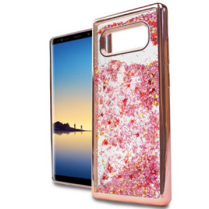 MUNDAZE Rose Gold Motion Glitter Chrome Case For Samsung Galaxy Note 8 Phone