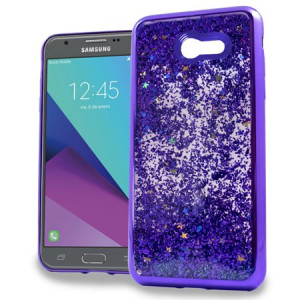 MUNDAZE Purple Motion Glitter Chrome Case For Samsung Galaxy J3 Prime / J3 Luna Pro / Sol 2