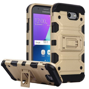 Gold Defense Double Layered Case For Samsung Galaxy Amp Prime 2 / J3 Eclipse / J3 Mission