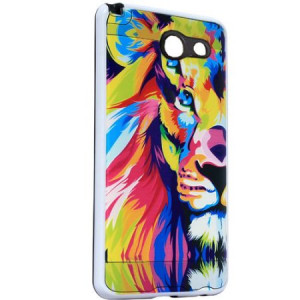 Colorful Lion Brushed Armor Anti-Shock Case For Samsung Galaxy J7 Perx / J7 Prime / Sky Pro Phone