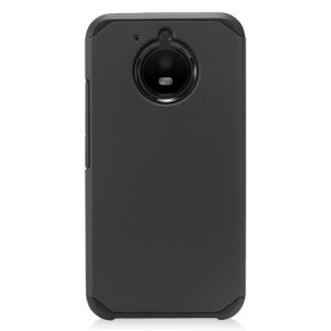 MUNDAZE Black Slim Double Layered Case For Motorola Moto E4 PLUS Phone