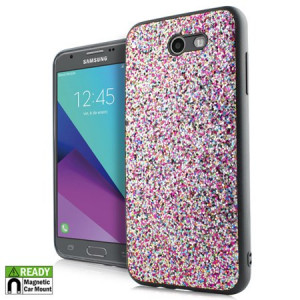 Rainbow Confetti Chunky Glitter Magnetic Ready Case For Samsung Galaxy J3 Emerge Luna Pro Sol 2 J3 Prime