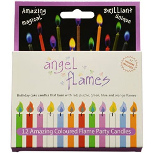 Angel Flames Birthday Cake Candles with Colored Flames (12pcs per Box, Holders Included) (12, Medium)