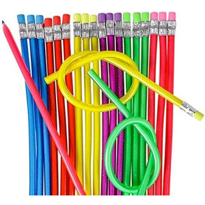 ArtCreativity 13 Inch Flexible Bendy Pencils for Kids - 12 Pack - Fun and Functional Long Bendable Writing Pencils - Birthday Party Favor, Goodie Bag Fillers, Classroom Gifts, Back to School Supplies