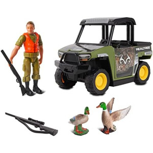 NKOK Realtree 1:18 Scale: UTV Duck Hunting Playset - 6 Piece Free-Wheel Playset, Realtree Edge Camouflage, Duck Hunting #21712, Officially Licensed, for Kids Ages 3+