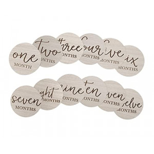 Little Pear Baby Milestone Discs, Baby Age Milestone Marker Keepsake & Photo Prop, Gray