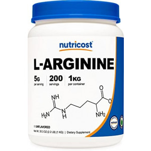 Nutricost L-Arginine Powder 1KG - Pure L-Arginine, 5g Per Serving